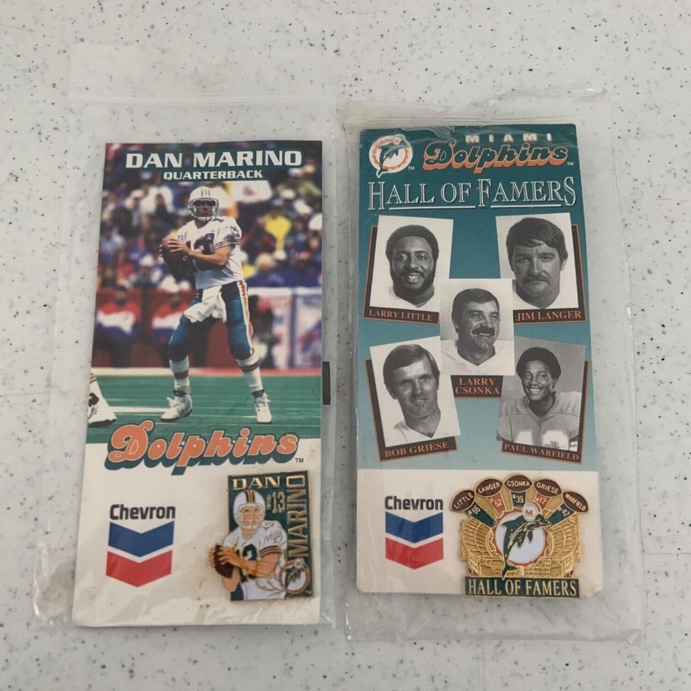 Vintage Miami Dolphins Dan Marino & Hall of Famers Collectible Pins